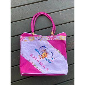 Vintage Embroidered Beach Tote Bag